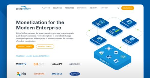 BillingPlatform - Web Development Sample with headline "Monetization for the Modern Enterprise"