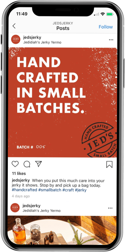 Jed's Jerky - Mobile App Design Dispalay