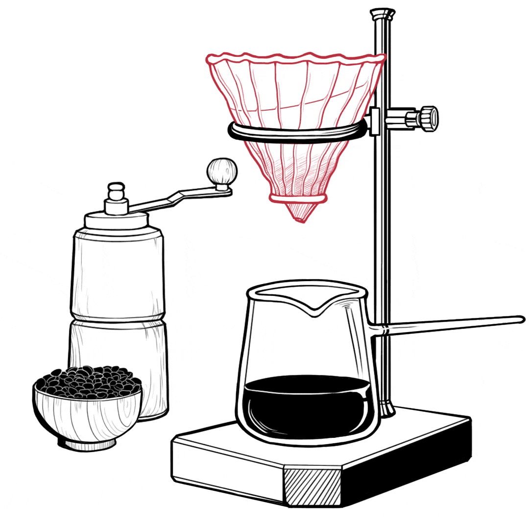 Illustration of coffee brewing
