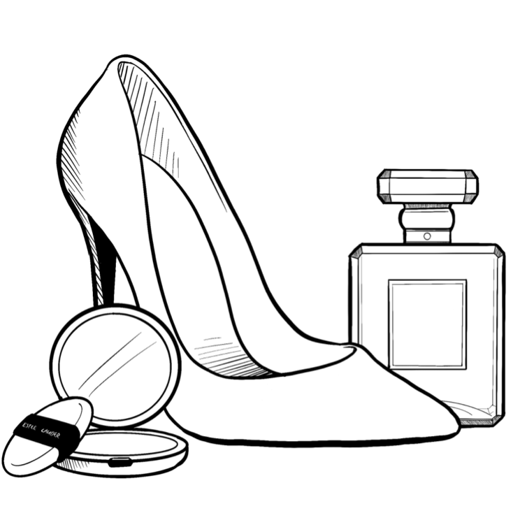 High heel and perfume: Beauty and Fashion icon