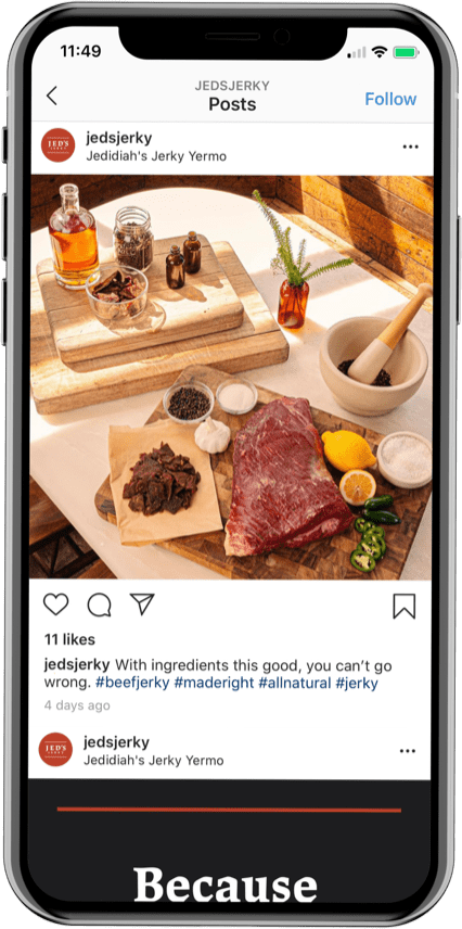 Jed's Jerky - Mobile App Design Display