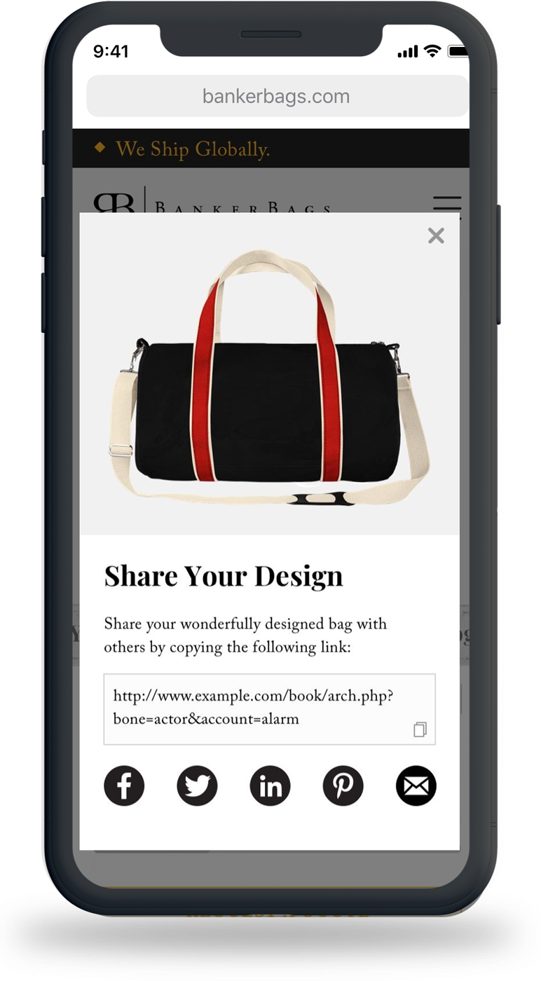 BankerBags - Branded Mobile App Screen
